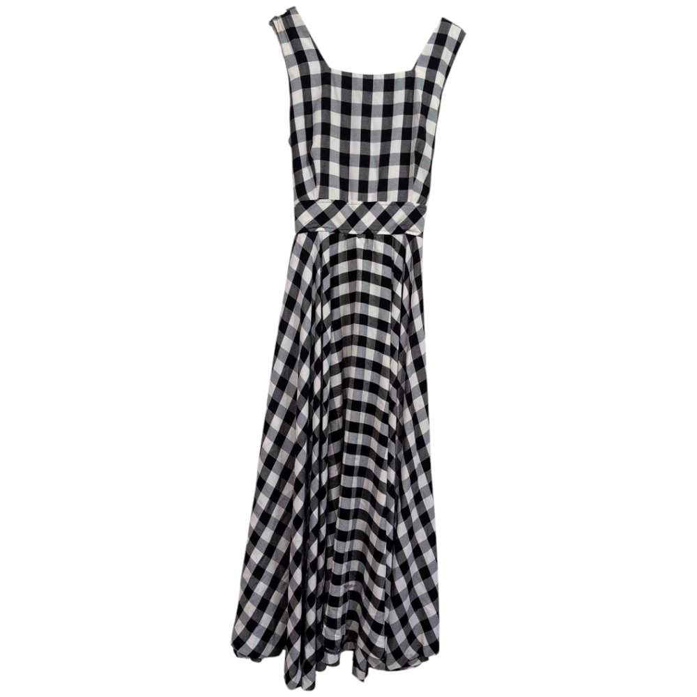 Vintage Leslie Lucks Black and White Checkered Dress 16